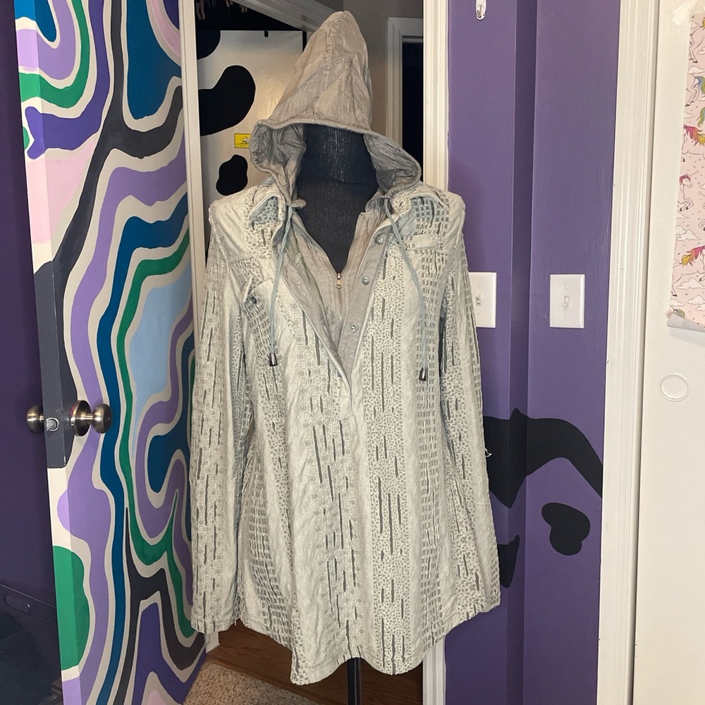 Distressed Green Pullover Jacket - image 1